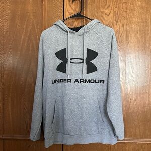 Under Armour Heather Gray Hoodie with Black Logo